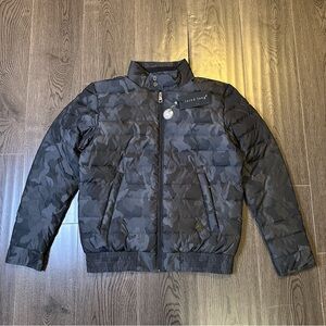 NWT Jared Lang Men’s Down Jacket Black Camo Small Puffer Coat Canada Designer S